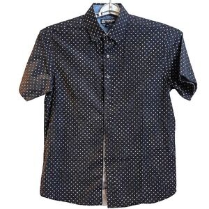 Sahara Club Mens Shirt Large Geometric Print Short‎ Sleeve Button Down Casual